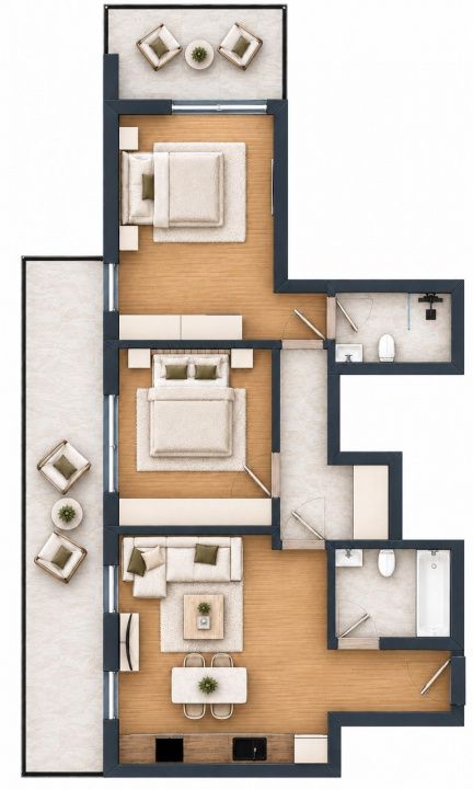 Apartament PREMIUM I 3 camere I 66 mp I  finisaje de inalta calitate I – fotografia 9 din 14
