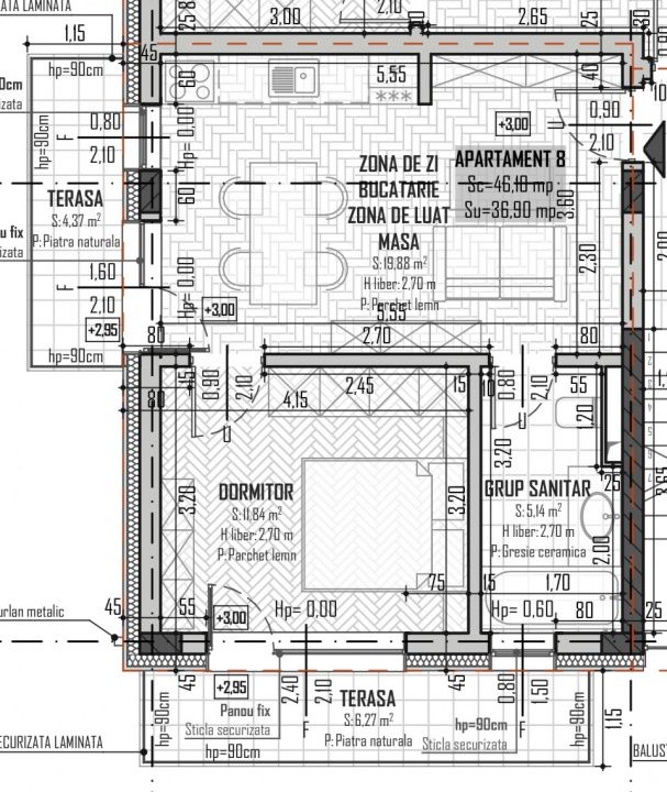 Apartamente  2 camere semifinisate , – fotografia 4 din 4
