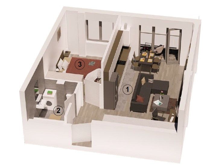 Apartament 2 camere FINISAT, 54 mp utili, parcare, zona Parcului Poligon - Tauti – fotografia 7 din 10