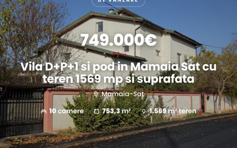 Vila D+P+1 si pod in Mamaia Sat cu teren 1569 mp si suprafata desfasurata 865 mp