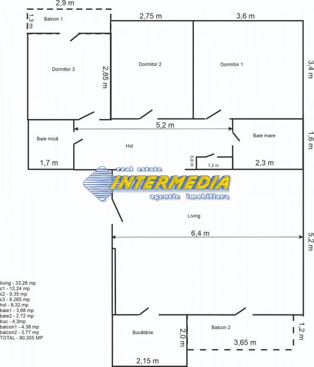 Apartament cu 4 camere decomandat etaj 3 Cetate – fotografia 7 din 7