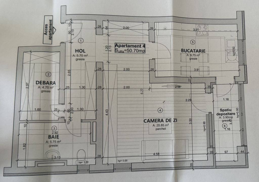 Apartament spatios, decomandat, 51 mp, parter - Chisoda – fotografia 10 din 10