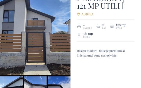 Casă Nouă P+M Agigea | 121 mp Utili | Încălzire în Pardoseală