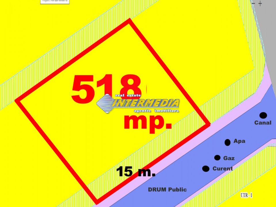 Teren intravilan 518 mp cu toate utilitatile in fata parcelei Alba Iulia – fotografia 1 din 5