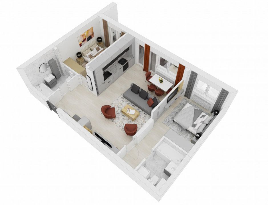 Apartament de vanzare 3 camere Sibiu Doamna Stanca 64mpu finisat cheie – fotografia 4 din 10