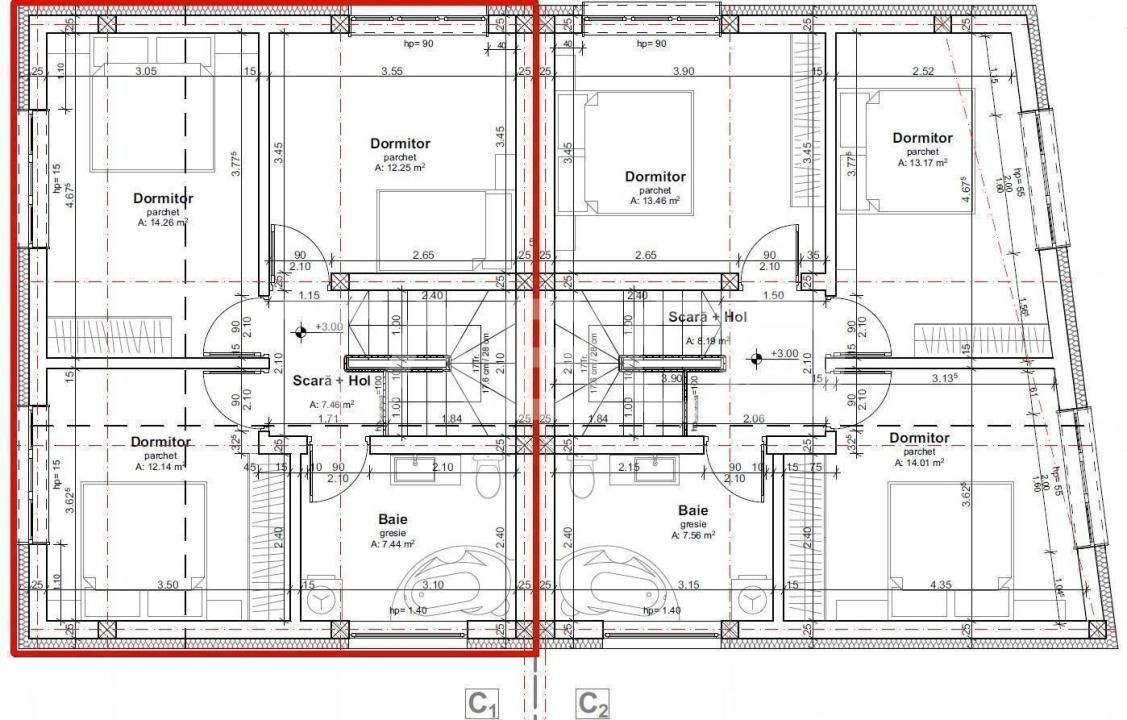 De vanzare duplex semifinisat cu 2 garaje in cartierul Dambul Rotund – fotografia 9 din 9
