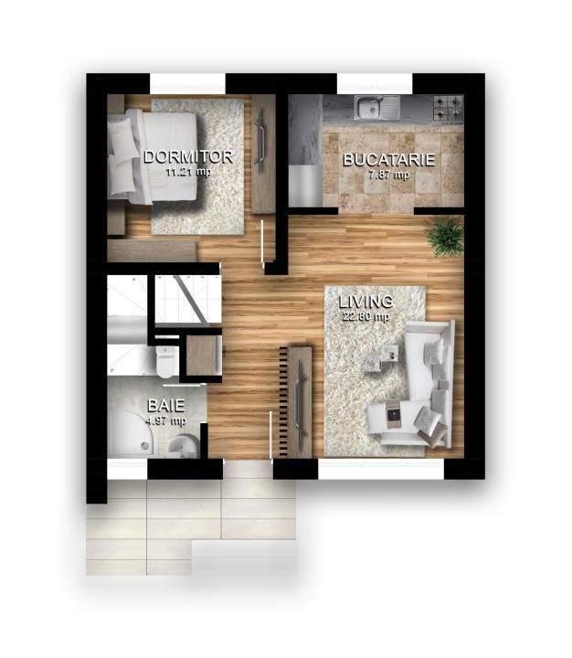 TVA inclus | Case noi cu 5 camere în Trivale, str. Campului | Dormitor la Parter – fotografia 4 din 8