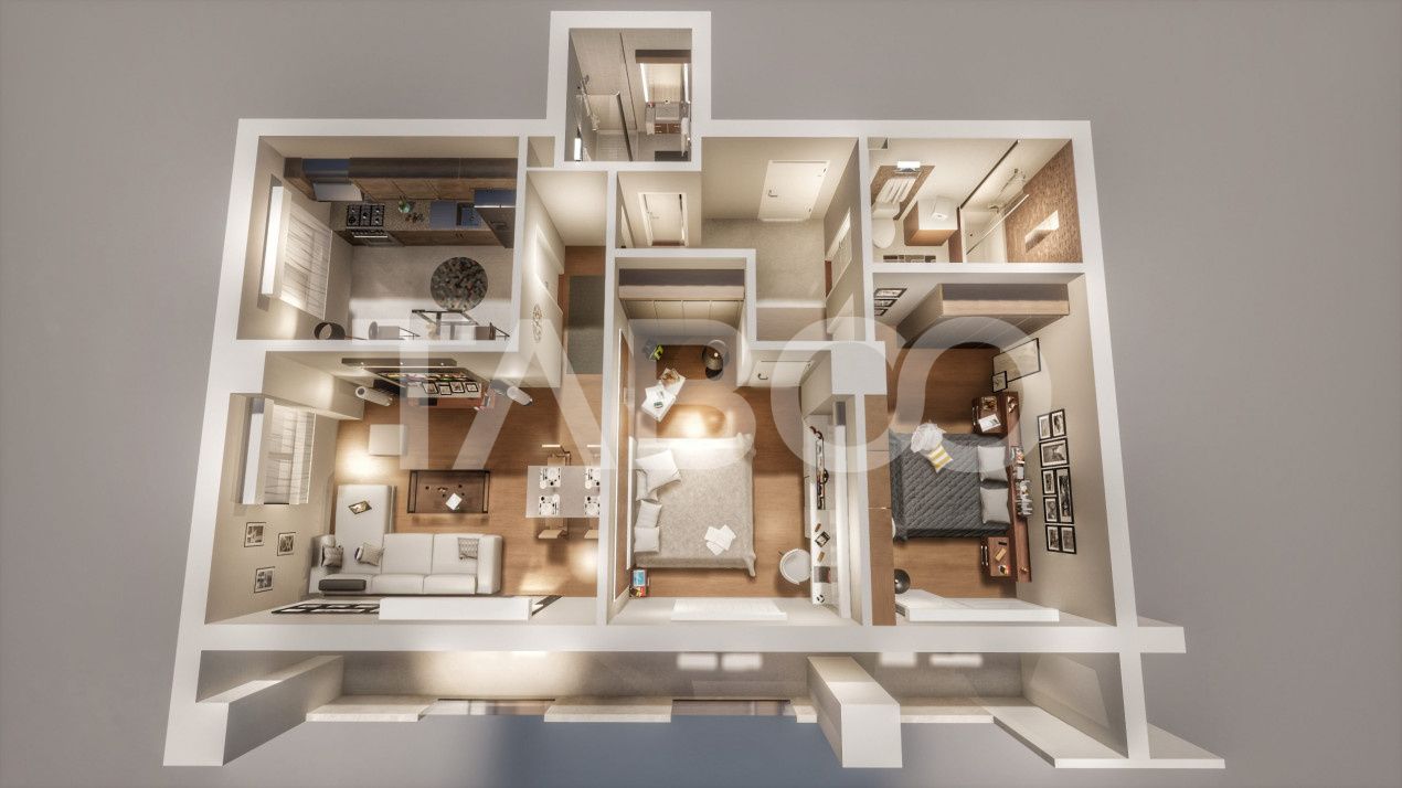 Apartament cu 3 camere 2 bai si 2 balcoane - finalizat si intabulat – fotografia 11 din 12