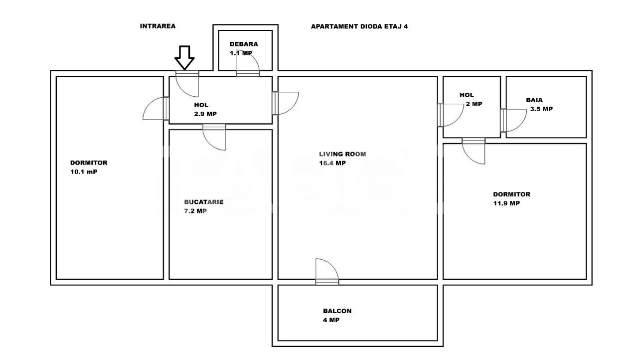 Zona Dioda/ANAF/Finante  Apartament cu 3 camere si balcon – fotografia 3 din 15
