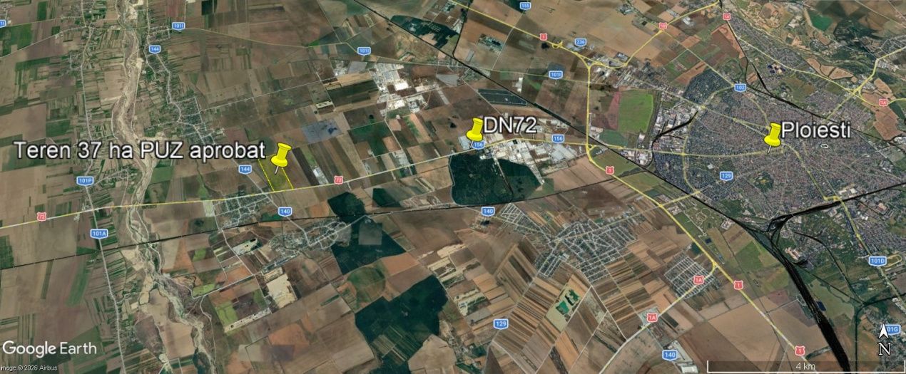 Teren 37 ha | PUZ aprobat– Ploiești Vest Industrial Park | DN72 + A3 – fotografia 3 din 5