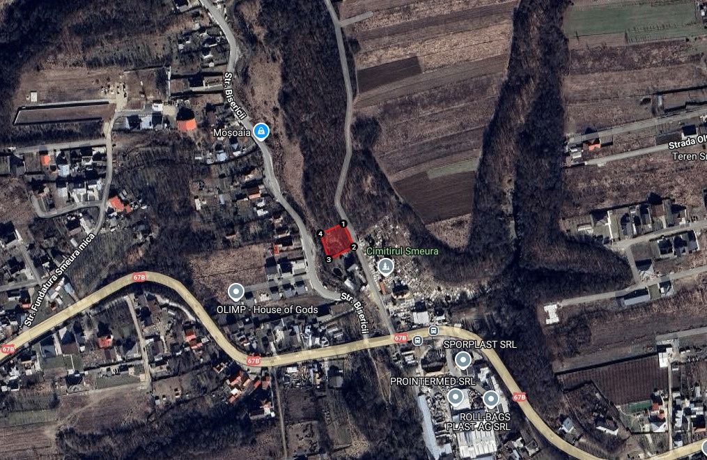 Teren de vânzare Smeura – 1018 mp într-o zonă liniștită și aerisită – fotografia 1 din 3