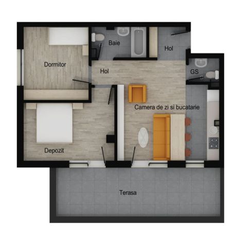 Apartament 3 camere | finisat | terasa | Muzeul Apei – fotografia 4 din 4