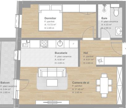 Apartamente finisate de 2 camere,, Tineretului . – fotografia 2 din 9