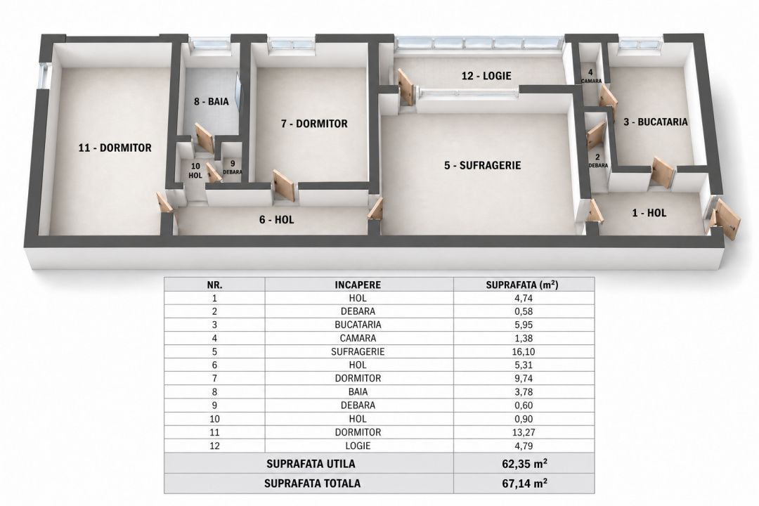 3 camere în Titan – o locuință pe care o poți amenaja după propriul stil – fotografia 3 din 19