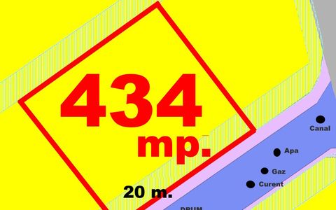 Teren Intravilan Alba Micesti 434 mp d=16,5 m 2 drumuri PUZ Aprobat Utilitatile