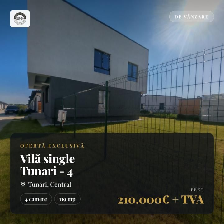 Vilă single Tunari - 4 Camere,  300mp Teren – fotografia 1 din 17