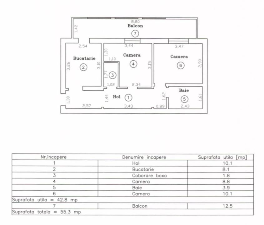 Apartament 2 camere, 42,8 mp utili, parter - Girocului – fotografia 8 din 8