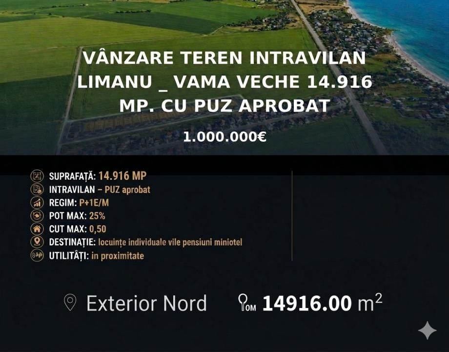 Vânzare teren intravilan Limanu _ Vama Veche 14.916 mp. cu PUZ aprobat – fotografia 5 din 9