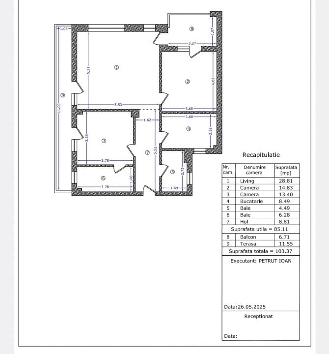3 camere | 104 mp total | Terasă + balcon | Aviației – Băneasa – fotografia 13 din 14
