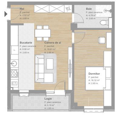 Apartamente finisate de 2 camere,, Tineretului . – fotografia 3 din 9