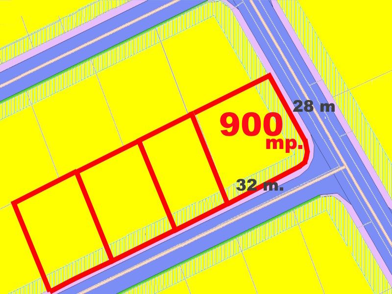 Teren INTRAVILAN 900 mp. 2 fronturi Stradale 28m CETATE Lidl-Schit Asfalt Canal – fotografia 5 din 5