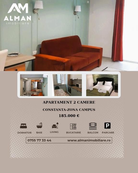 Comision 0 - Apartament 2 Camere - Balcon Generos - Loc de Parcare - Bloc Nou – fotografia 1 din 11