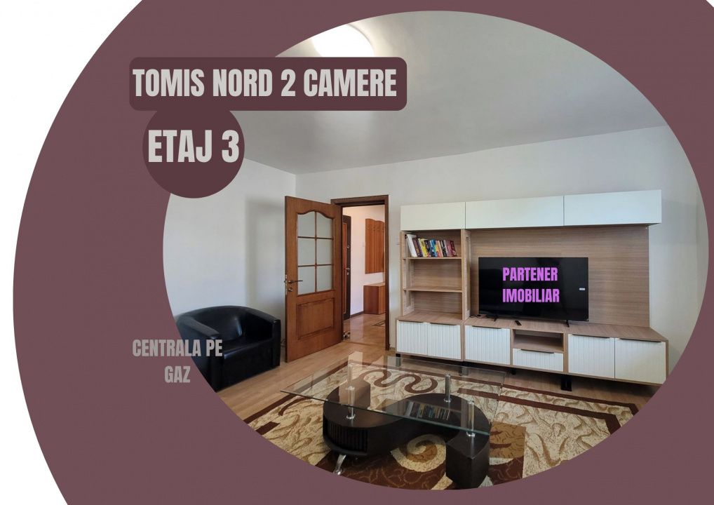 OMV- Tomis Nord- 2 camere decomandate, mobilate, cu centrala pe gaz – fotografia 1 din 9