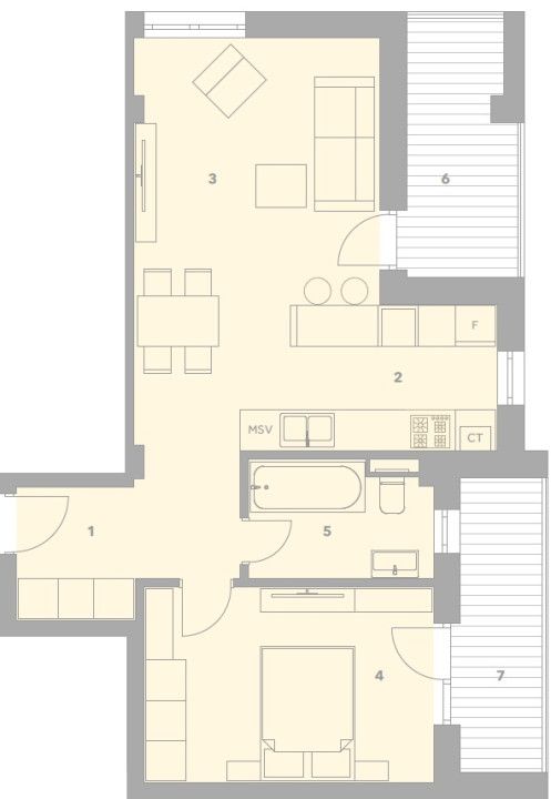 Apartament cartier Turnisor - bloc cu lift – fotografia 1 din 1