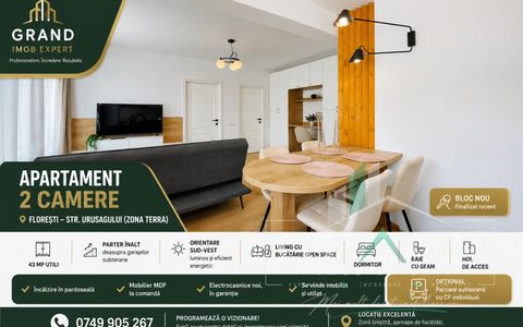 Eleganta si Rafinament | Apartament NOU | 2 Camere | 43 MP | Floresti/Urusagului