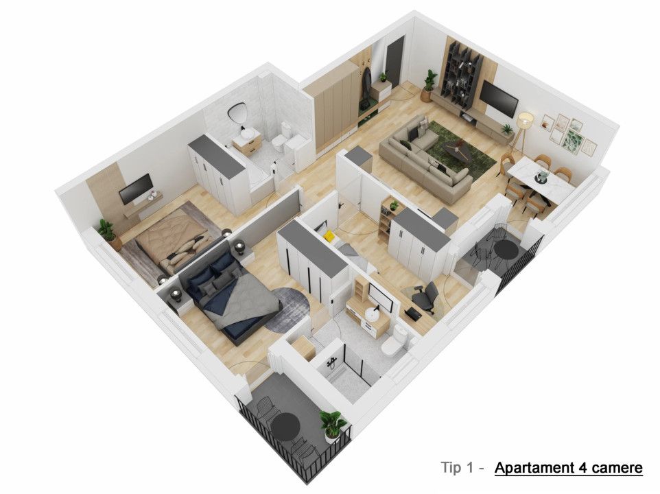 Apartament 4 camere - Tip II - 91,14 mp - Doamna Stanca - COMISION O CUMPĂRĂTOR – fotografia 4 din 4
