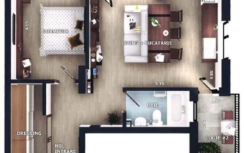 Apartament 2 camere | 52mp | zona Vivo, Floresti