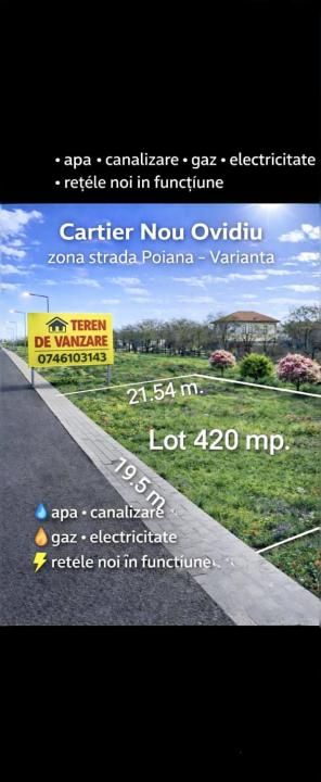 Vânzare Teren 420 mp. Ovidiu cartier nou – fotografia 3 din 14
