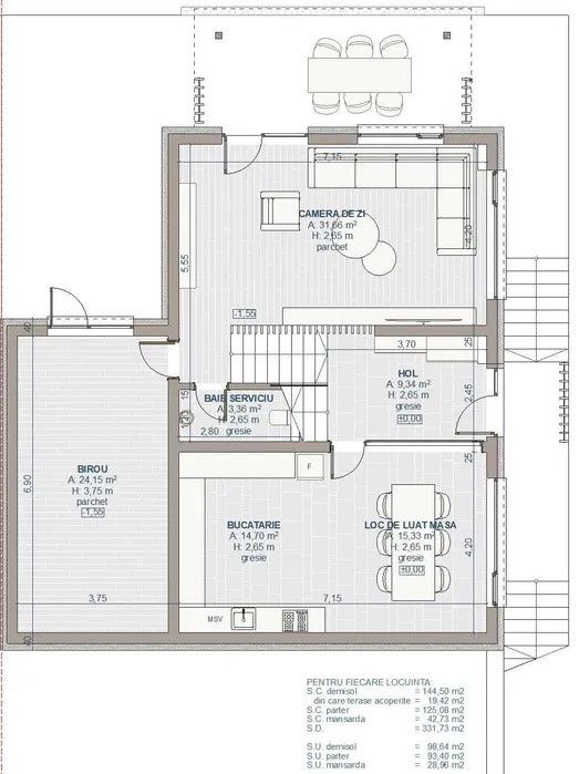 Casă cuplată prin garaj în Sălicea, 245 mp utili, teren 523 mp – fotografia 7 din 9