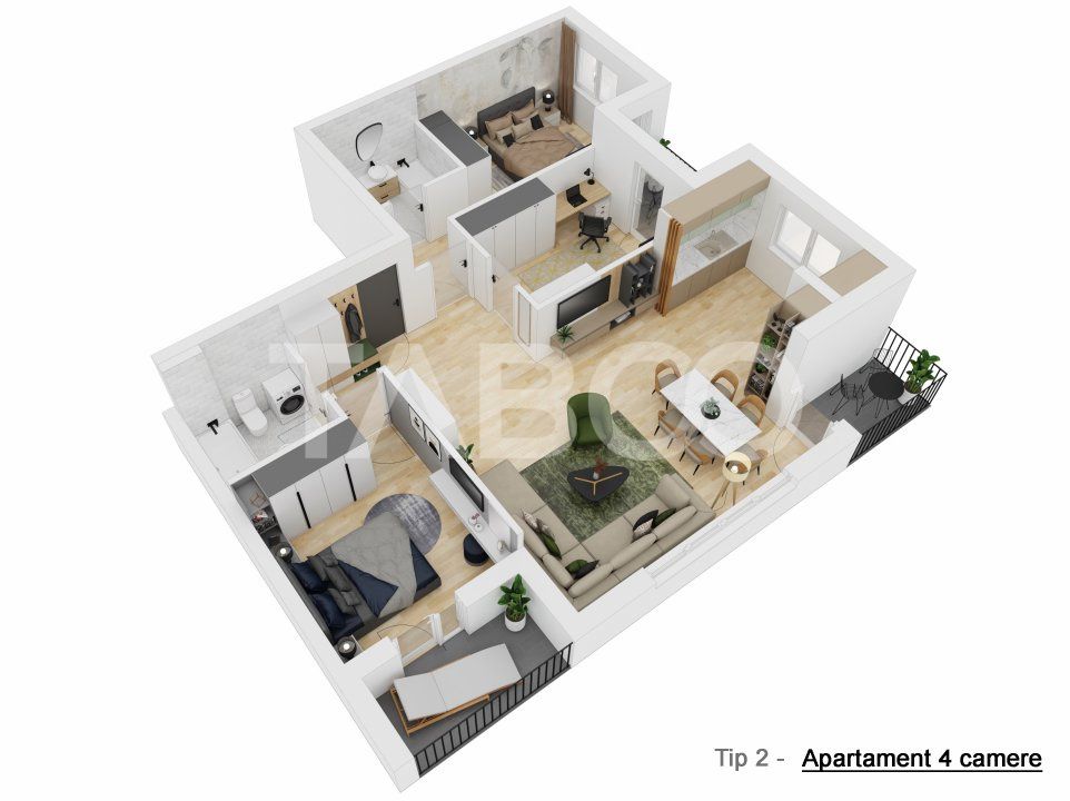 COMISION 0 Apartament 91 mp 4 camere cu LOC PARCARE Doamna Stanca – fotografia 9 din 12