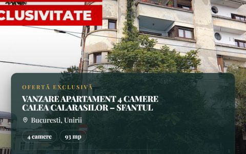 VANZARE APARTAMENT 4 CAMERE CALEA CALARASILOR – SFANTUL STEFAN