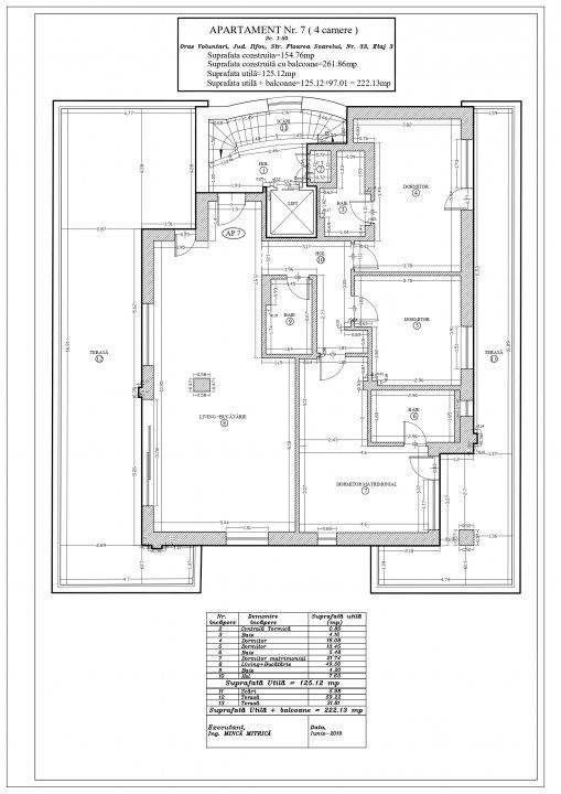 Penthouse 4 camere, 125 mp, 3 bai, terasa 97 mp, etaj 3/3, lift, singur pe etaj – fotografia 22 din 22