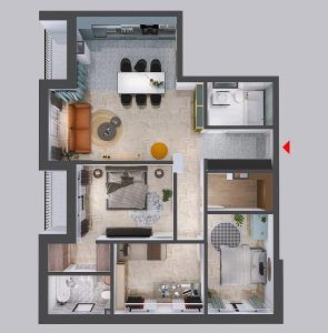 Apartament de 4 camere, finisat, Oncos Park Floresti – fotografia 2 din 3