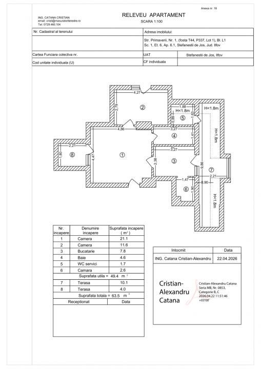 APARTAMENT 2 CAMERE | TERASĂ ÎNCHISĂ ȘI ACOPERITĂ | 1 LOC PARCARE | COSMOPOLIS – fotografia 10 din 10