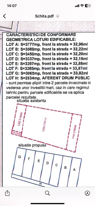 Parcele teren de vânzare cu PUZ în curs de aprobare, 128 euro/mp – fotografia 2 din 3