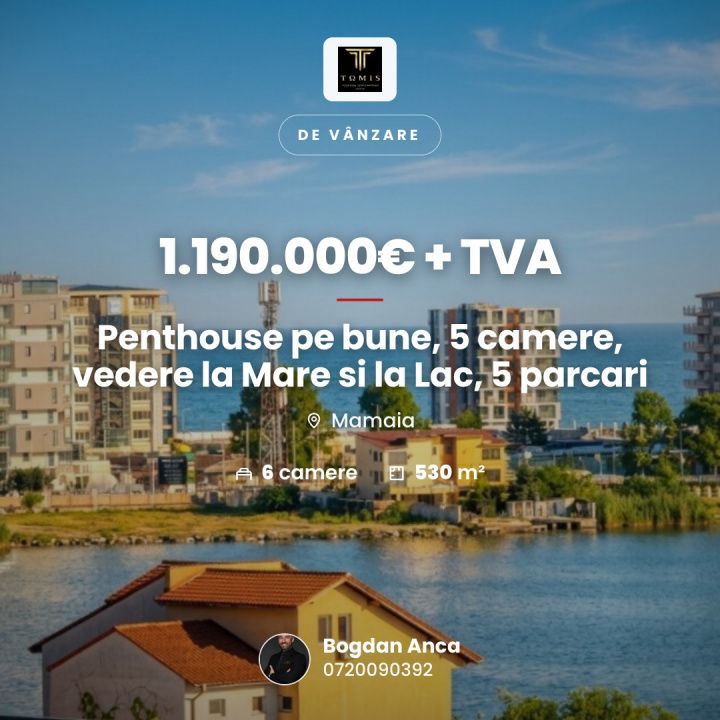 Penthouse pe bune, 5 camere, vedere la Mare si la Lac, 5 parcari subterane – fotografia 1 din 85