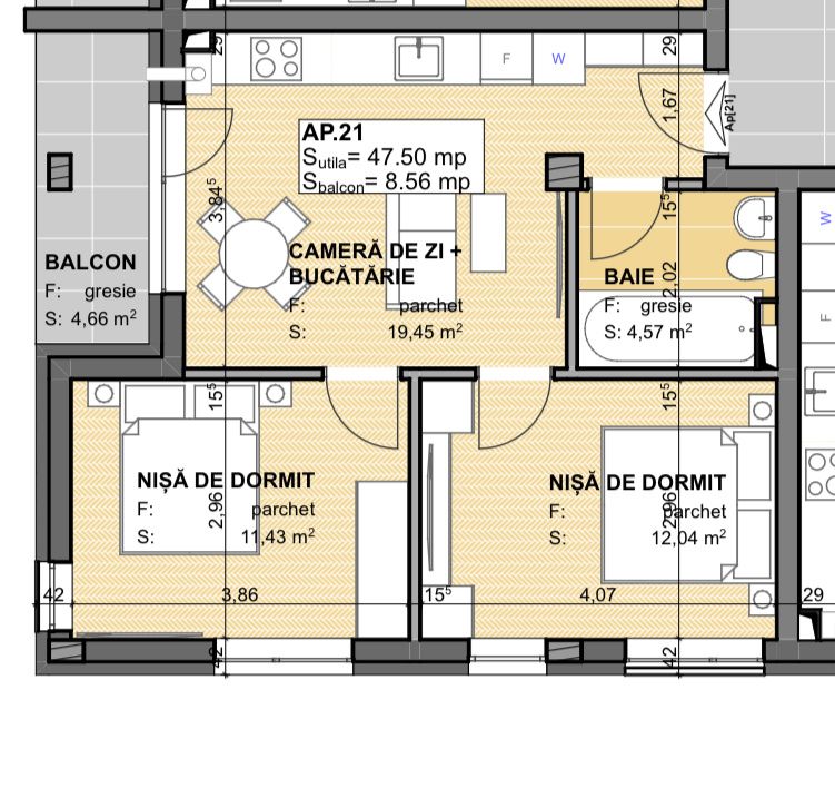 Exclusivitate! Com0%! Apartament 3 camere la semifinisat in Apahida Estimo Park – fotografia 1 din 20