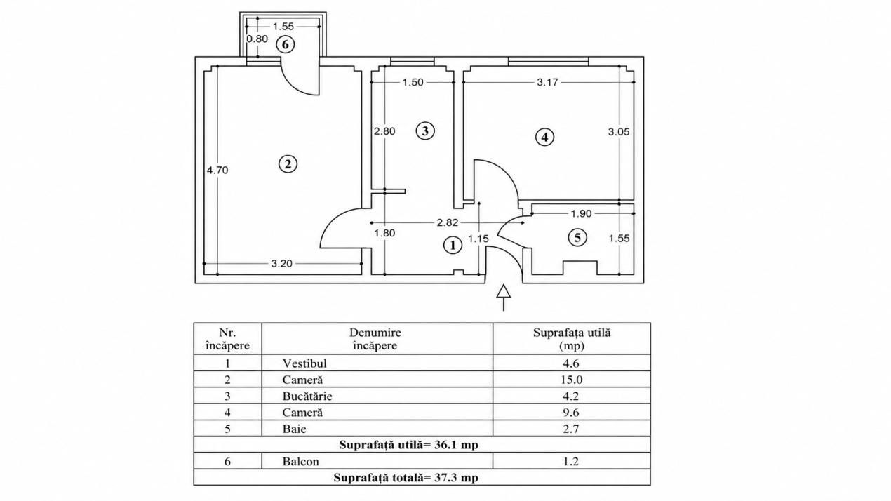 Ap 2 Camere Decomandat | Mobilat | Piața Reșița | 49 mp – fotografia 6 din 6