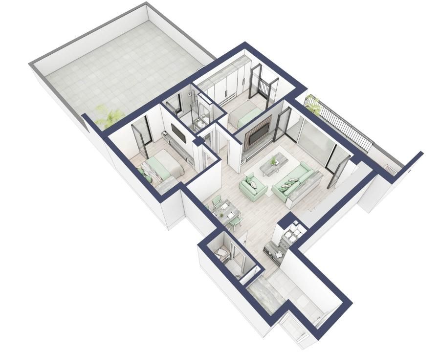 Apartament 3 camere, etaj 1, intabulare vara 2026 – fotografia 3 din 6