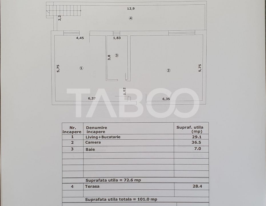 Apartament 2 camere decomandat 73 mp utili + terasa 28 mp nou 2025 – fotografia 2 din 2