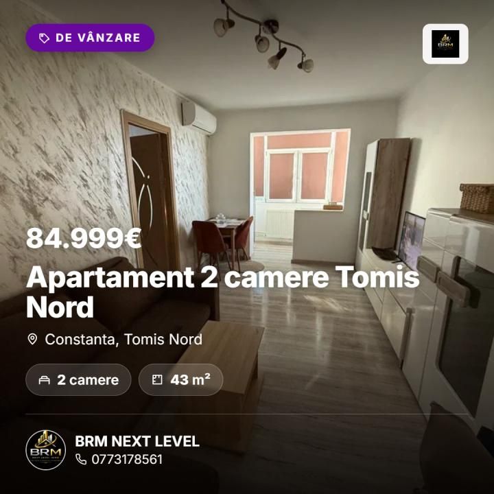 Apartament 2 camere Tomis Nord – fotografia 1 din 8