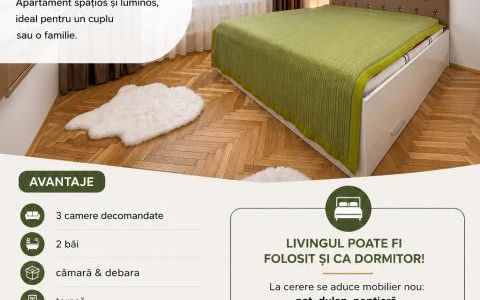 Apartament 3 Camere Decomandate | 2 Bai | Debara | Terasa | Marasti/Dambovitei