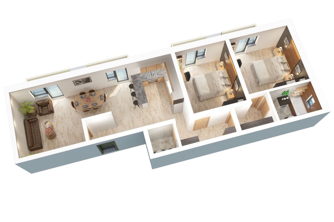 Apartament 3 camere - 77,8 mp utili - 2 balcoane 14,85 mp si 2 bai – fotografia 6 din 7