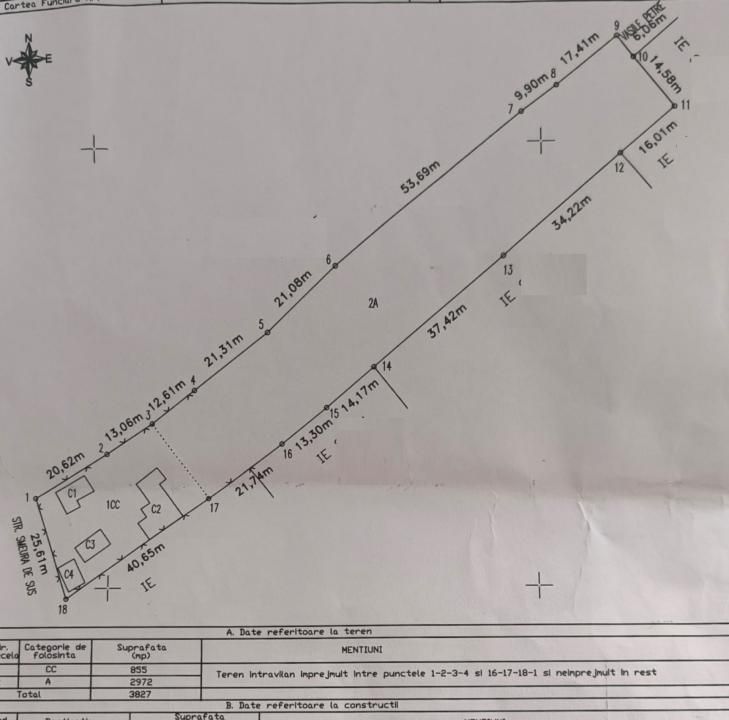 Teren intravilan de vânzare – Moșoaia, Sat Smeura | 3.827 mp | – fotografia 1 din 1