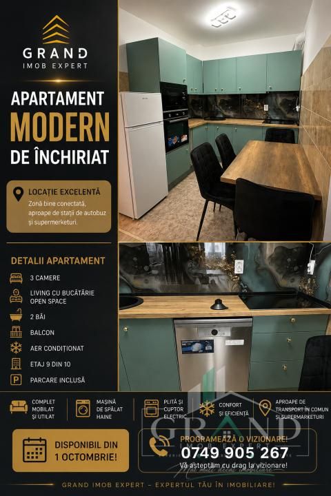 Apartament 3 Camere | 2 Bai | Balcon | Parcare | Marasti/Calea Dorobantilor – fotografia 1 din 9