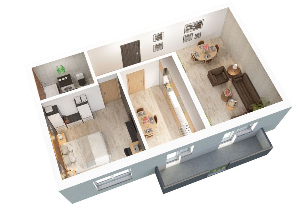 Apartament 2 camere - 56.15mp utili + balcon 6.7mp - Doamna Stanca – fotografia 2 din 3